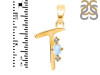 Moonstone & White Topaz Alphabet T Pendant RBM-RDA-20.