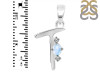 Moonstone & White Topaz Alphabet T Pendant RBM-RDA-20.