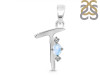 Moonstone & White Topaz Alphabet T Pendant RBM-RDA-20.