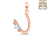 Moonstone & White Topaz Alphabet U Pendant RBM-RDA-21.