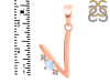 Moonstone & White Topaz Alphabet V Pendant RBM-RDA-22.