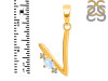 Moonstone & White Topaz Alphabet V Pendant RBM-RDA-22.