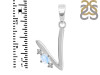 Moonstone & White Topaz Alphabet V Pendant RBM-RDA-22.
