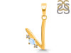 Moonstone & White Topaz Alphabet V Pendant RBM-RDA-22.