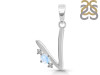 Moonstone & White Topaz Alphabet V Pendant RBM-RDA-22.