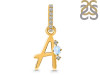 Moonstone & White Topaz Alphabet A Pendant RBM-RDA-27.