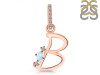 Moonstone & White Topaz Alphabet B Pendant RBM-RDA-28.