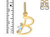 Moonstone & White Topaz Alphabet B Pendant RBM-RDA-28.