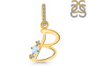 Moonstone & White Topaz Alphabet B Pendant RBM-RDA-28.