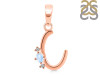 Moonstone & White Topaz Alphabet C Pendant RBM-RDA-3.