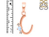 Moonstone & White Topaz Alphabet C Pendant RBM-RDA-3.