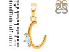 Moonstone & White Topaz Alphabet C Pendant RBM-RDA-3.