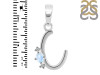 Moonstone & White Topaz Alphabet C Pendant RBM-RDA-3.