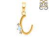 Moonstone & White Topaz Alphabet C Pendant RBM-RDA-3.