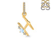 Moonstone & White Topaz Alphabet H Pendant RBM-RDA-34.