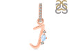 Moonstone & White Topaz Alphabet J Pendant RBM-RDA-36.