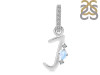 Moonstone & White Topaz Alphabet J Pendant RBM-RDA-36.
