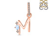 Moonstone & White Topaz Alphabet M Pendant RBM-RDA-39.
