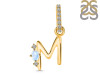 Moonstone & White Topaz Alphabet M Pendant RBM-RDA-39.