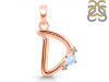 Moonstone & White Topaz Alphabet D Pendant RBM-RDA-4.
