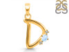 Moonstone & White Topaz Alphabet D Pendant RBM-RDA-4.