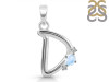 Moonstone & White Topaz Alphabet D Pendant RBM-RDA-4.