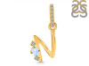 Moonstone & White Topaz Alphabet N Pendant RBM-RDA-40.