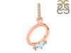 Moonstone & White Topaz Alphabet O Pendant RBM-RDA-41.