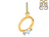 Moonstone & White Topaz Alphabet O Pendant RBM-RDA-41.