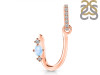 Moonstone & White Topaz Alphabet U Pendant RBM-RDA-47.