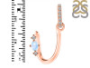 Moonstone & White Topaz Alphabet U Pendant RBM-RDA-47.