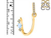 Moonstone & White Topaz Alphabet U Pendant RBM-RDA-47.