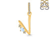 Moonstone & White Topaz Alphabet V Pendant RBM-RDA-48.