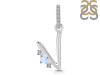 Moonstone & White Topaz Alphabet V Pendant RBM-RDA-48.