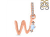 Moonstone & White Topaz Alphabet W Pendant RBM-RDA-49.