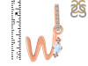 Moonstone & White Topaz Alphabet W Pendant RBM-RDA-49.