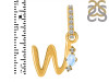Moonstone & White Topaz Alphabet W Pendant RBM-RDA-49.