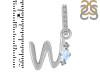 Moonstone & White Topaz Alphabet W Pendant RBM-RDA-49.