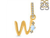Moonstone & White Topaz Alphabet W Pendant RBM-RDA-49.
