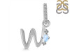 Moonstone & White Topaz Alphabet W Pendant RBM-RDA-49.