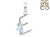 Moonstone & White Topaz Alphabet E Pendant RBM-RDA-5.