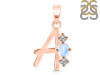Moonstone & White Topaz Alphabet A Pendant RBM-RDA-53.