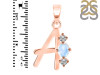 Moonstone & White Topaz Alphabet A Pendant RBM-RDA-53.