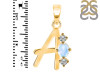Moonstone & White Topaz Alphabet A Pendant RBM-RDA-53.