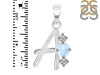 Moonstone & White Topaz Alphabet A Pendant RBM-RDA-53.