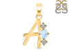 Moonstone & White Topaz Alphabet A Pendant RBM-RDA-53.