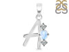 Moonstone & White Topaz Alphabet A Pendant RBM-RDA-53.