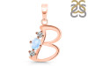 Moonstone & White Topaz Alphabet B Pendant RBM-RDA-54.