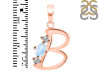 Moonstone & White Topaz Alphabet B Pendant RBM-RDA-54.