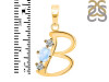 Moonstone & White Topaz Alphabet B Pendant RBM-RDA-54.